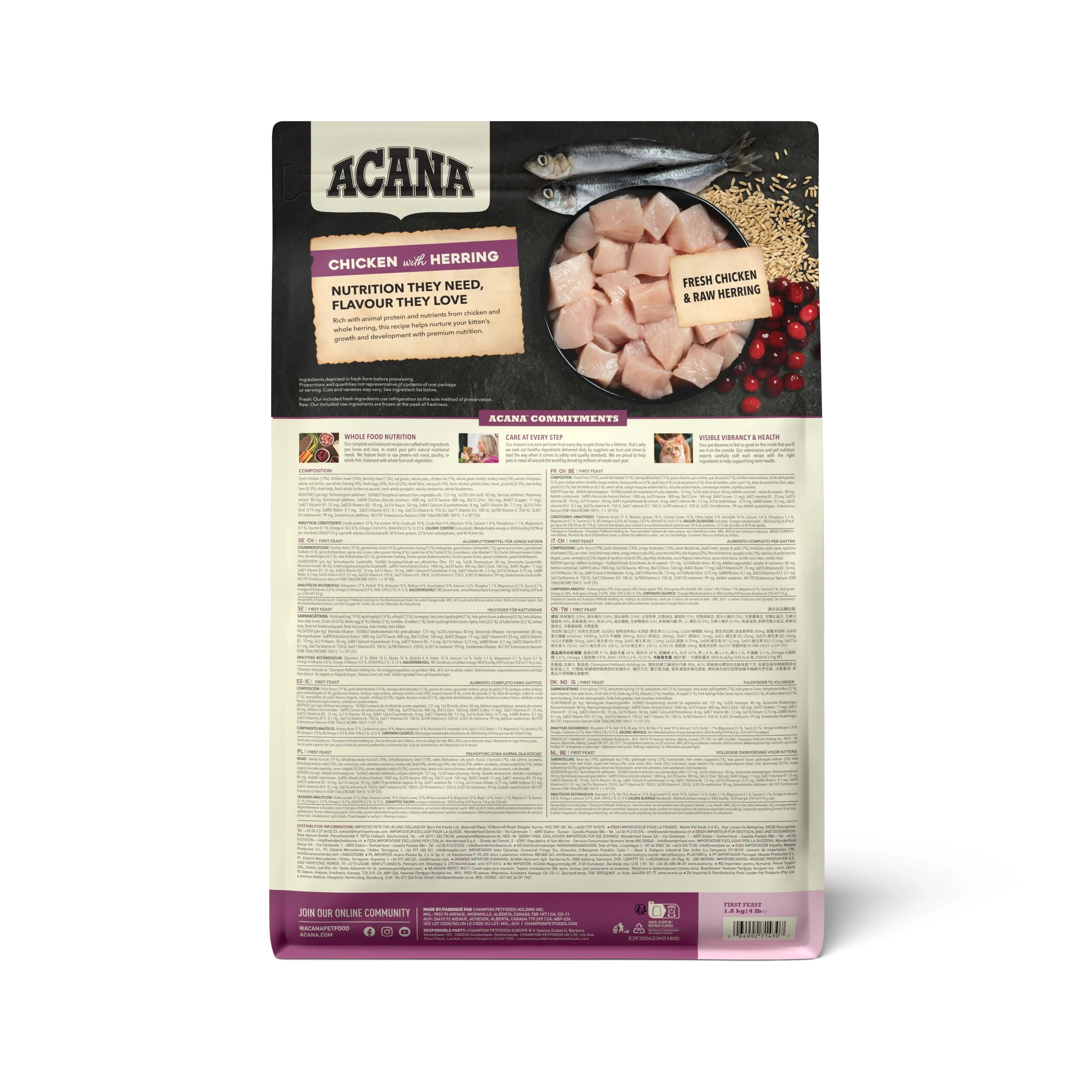 Acana Kitten First Feast - Torrfoder Till Katt 1,8kg