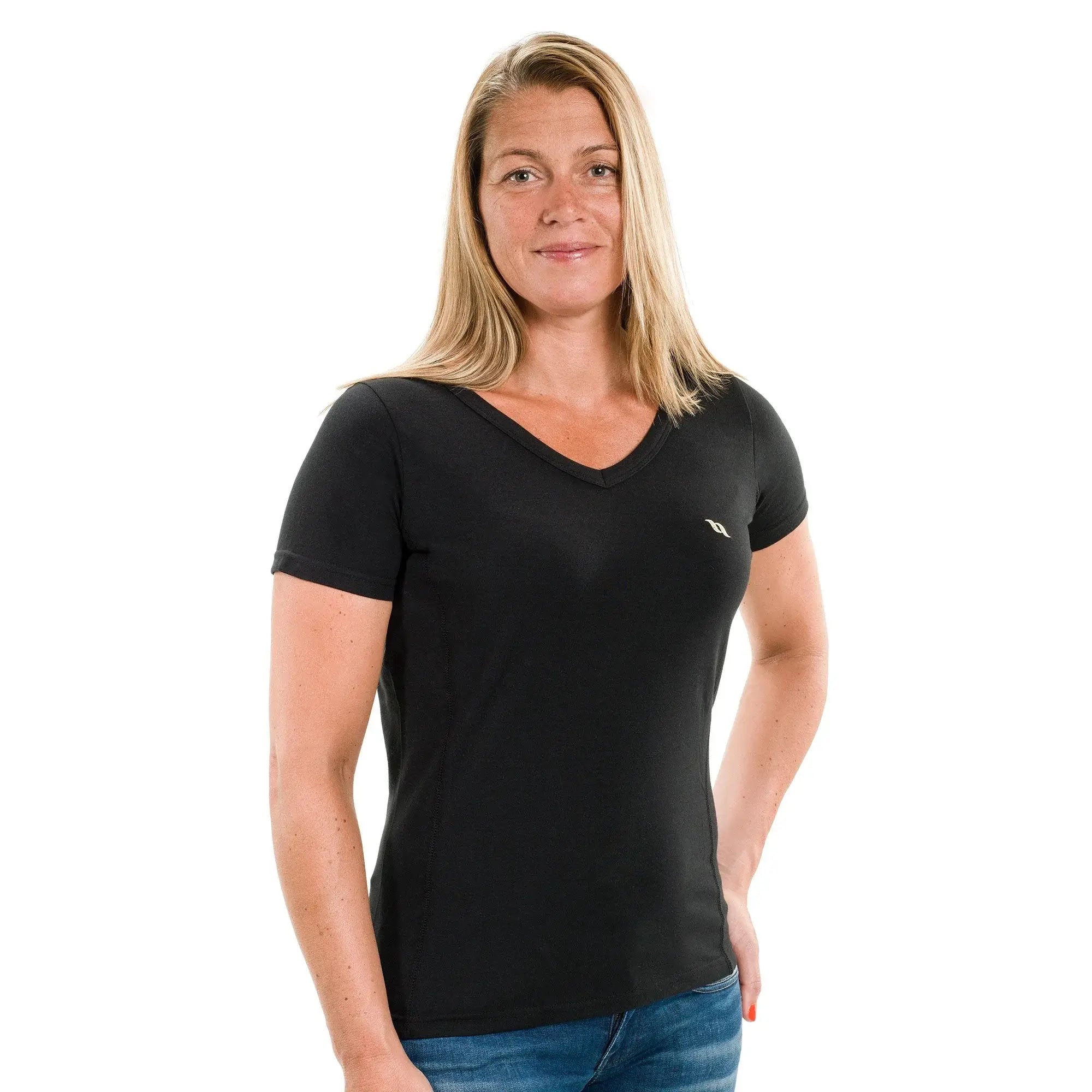 Back on Track T-shirt V-ringad – Svart