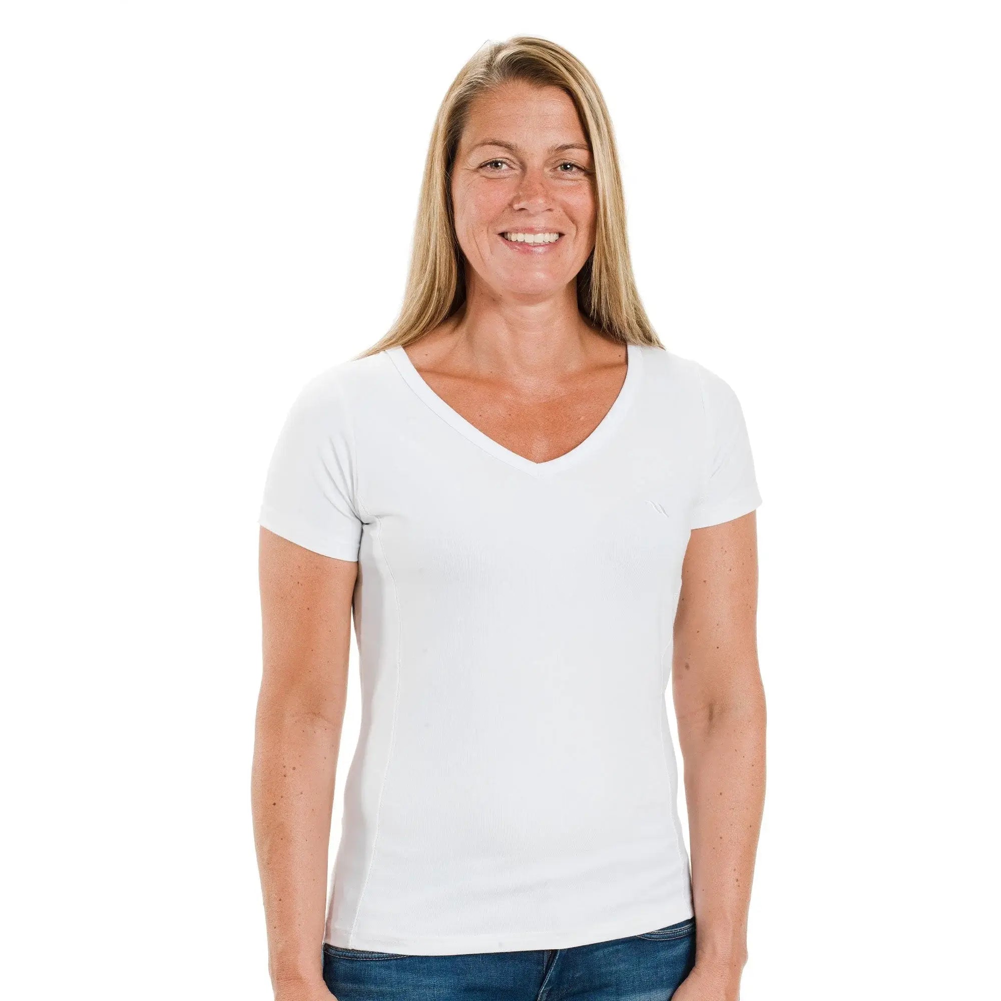Back on Track T-shirt V-ringad – Vit