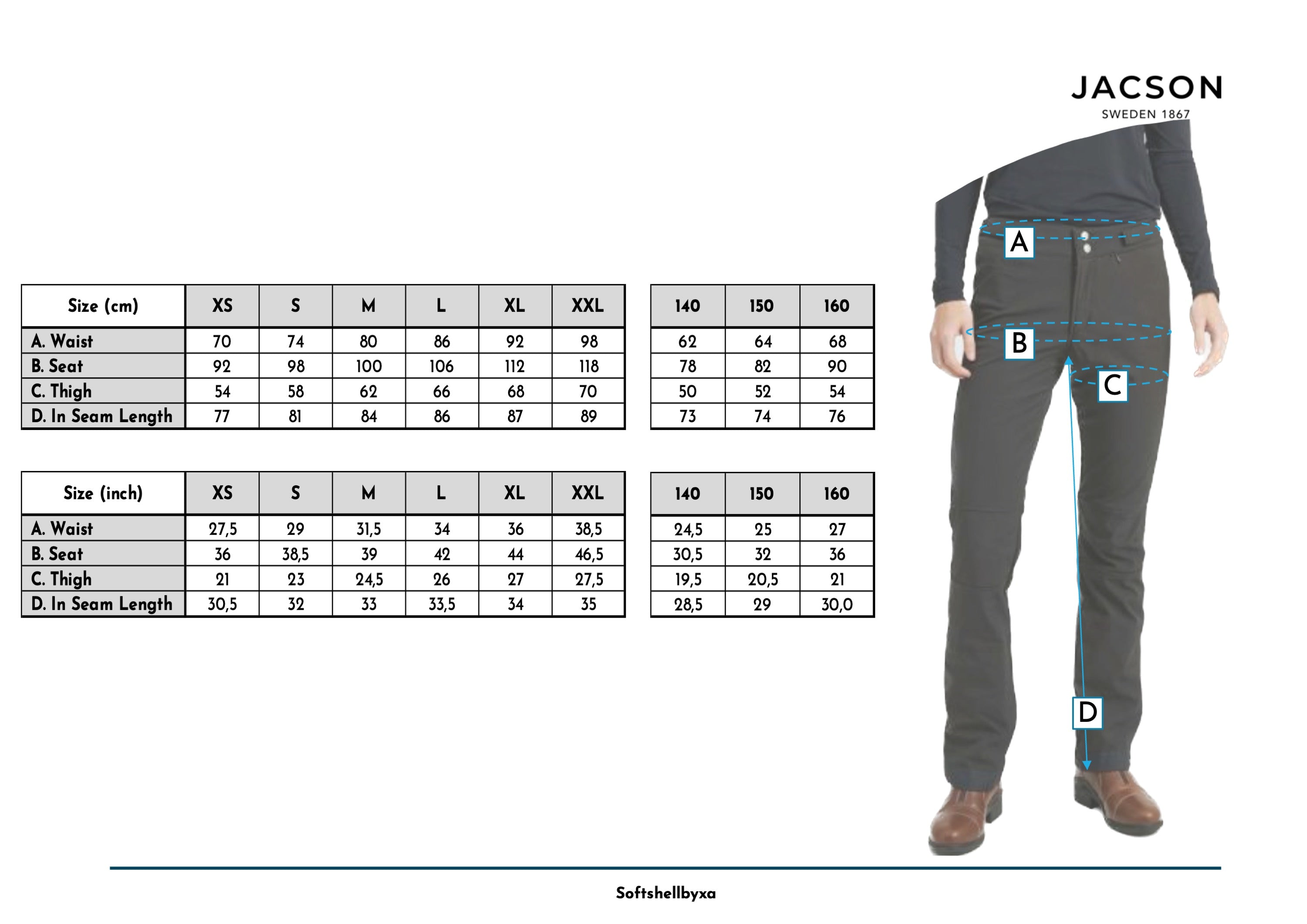 Jacson Softshellbyxa Junior - Svart