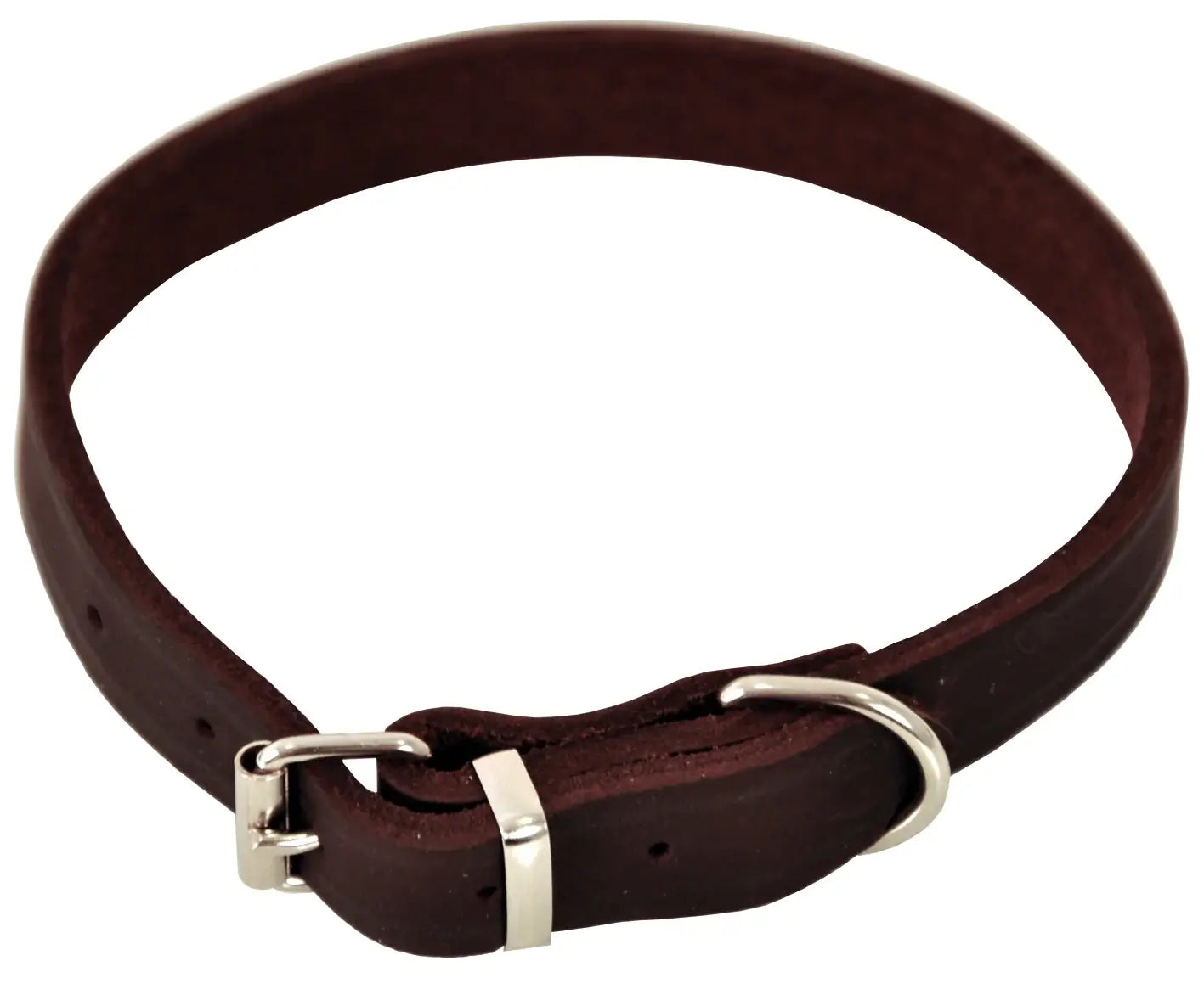 Dogman Lina Ställbart Läderhalsband - Brun