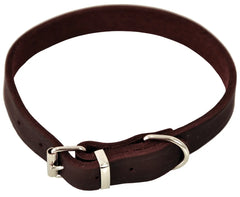 Dogman Lina Ställbart Läderhalsband - Brun