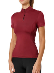 Equestrian Stockholm Top Short Sleeve - Bordeaux