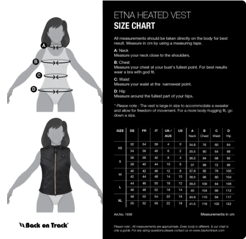 Back on Track Värmeväst Dam modell Etna – Svart