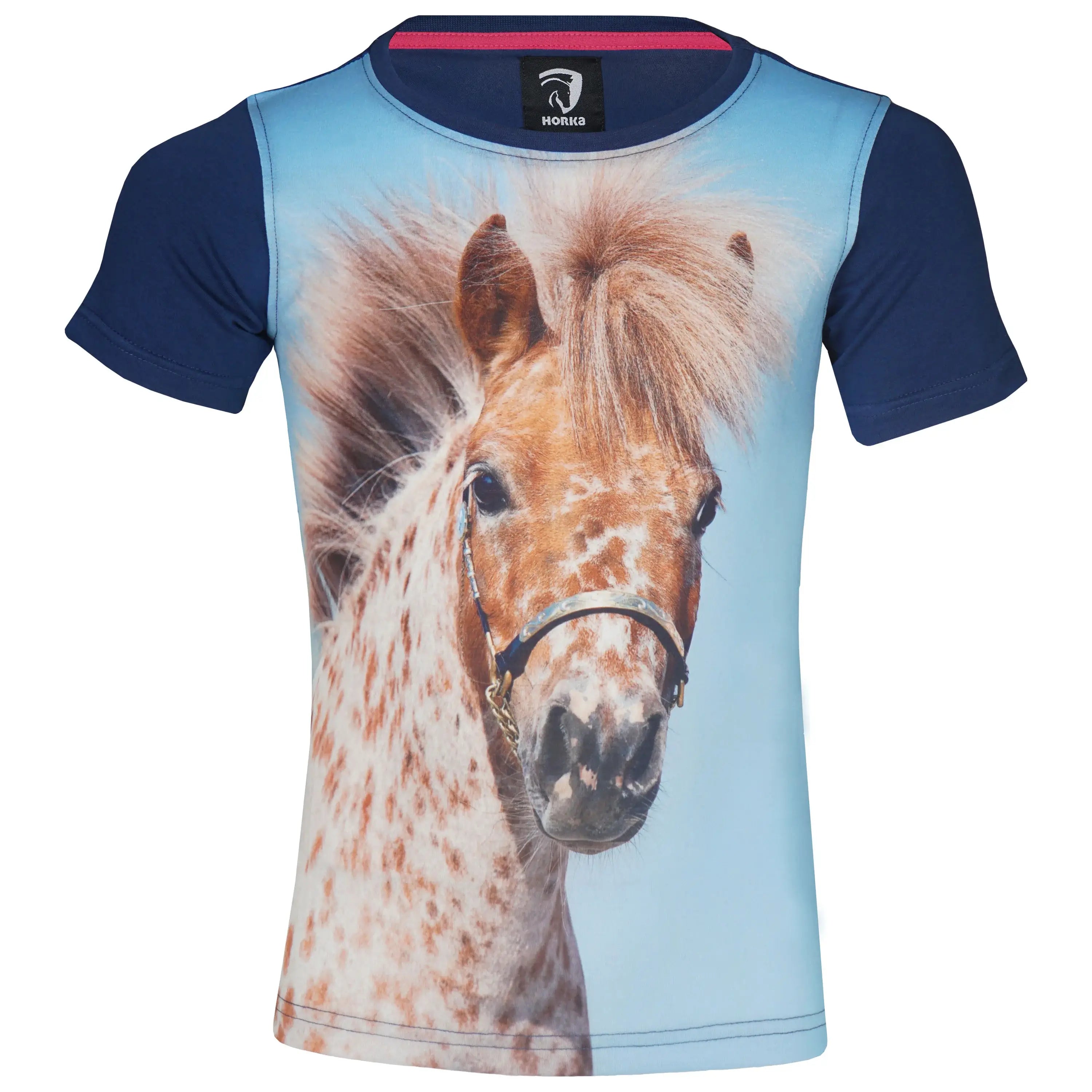 Horka T-shirt Ollie Barn - Blå med häst