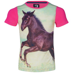 Horka T-shirt Ollie Barn - Rosa med häst
