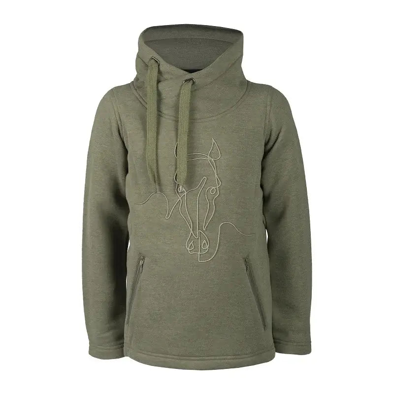 Red Horse Hoodie Cozy Barn - Grön med häst