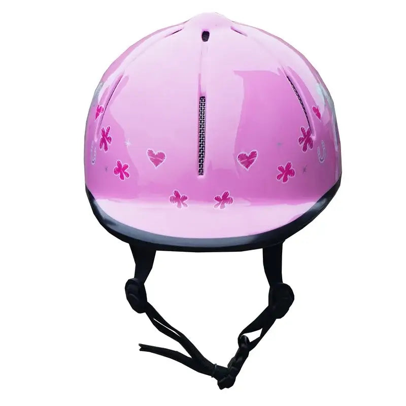 Red Horse Ridhjälm Rider Barn - Rosa med hästdesign