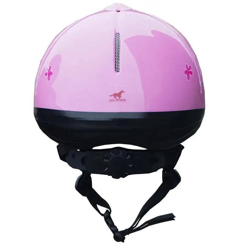 Red Horse Ridhjälm Rider Barn - Rosa med hästdesign