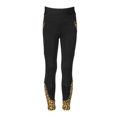 Red Horse Ridtights Kylie - Svart med leopardmönster